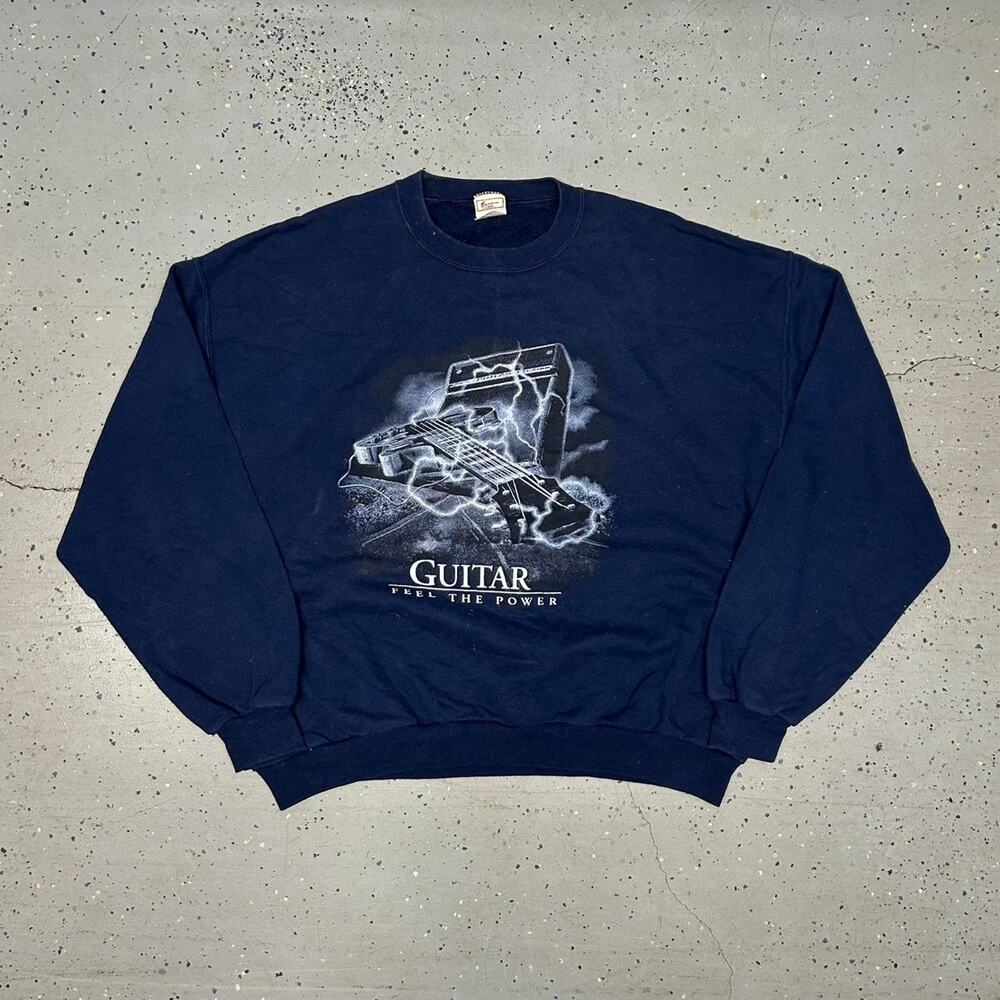 Navy vintage American Guitar graphic sweatshirt
